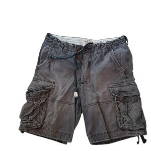 Abercrombie & Fitch Men's Washed Charcoal Cargo Shorts